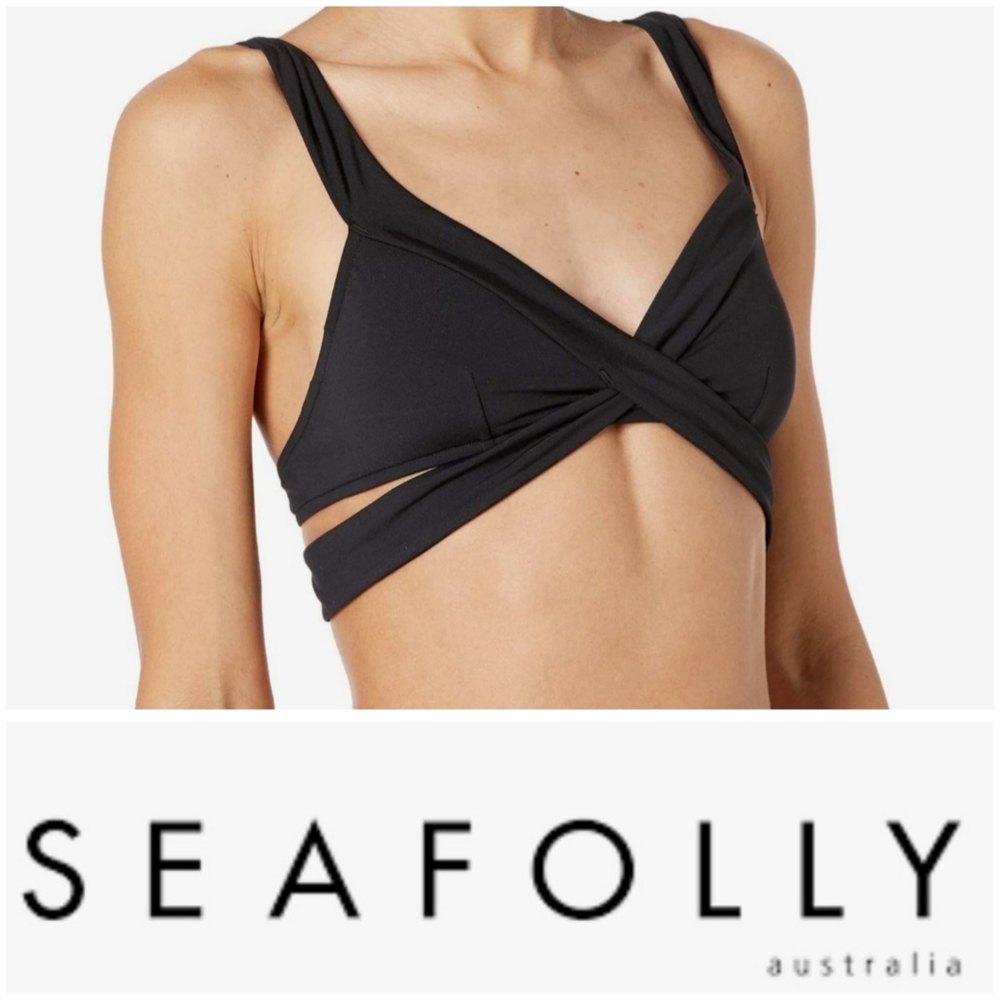 NEW Seafolly Active Wear Band Halter Bikini Top